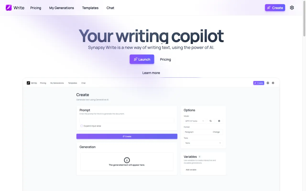 Synapsy Write — preview screenshot