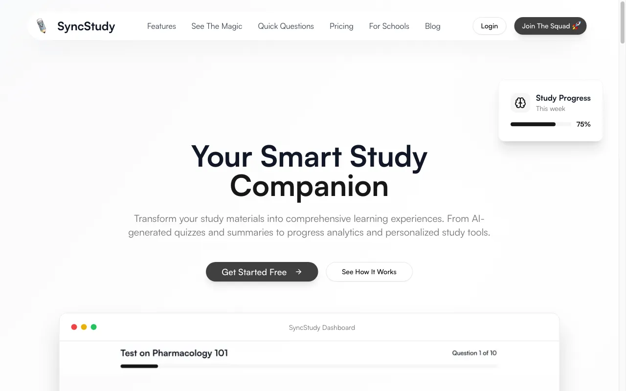 SyncStudy — preview screenshot