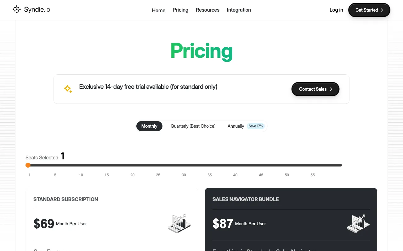 Syndie.io — pricing page