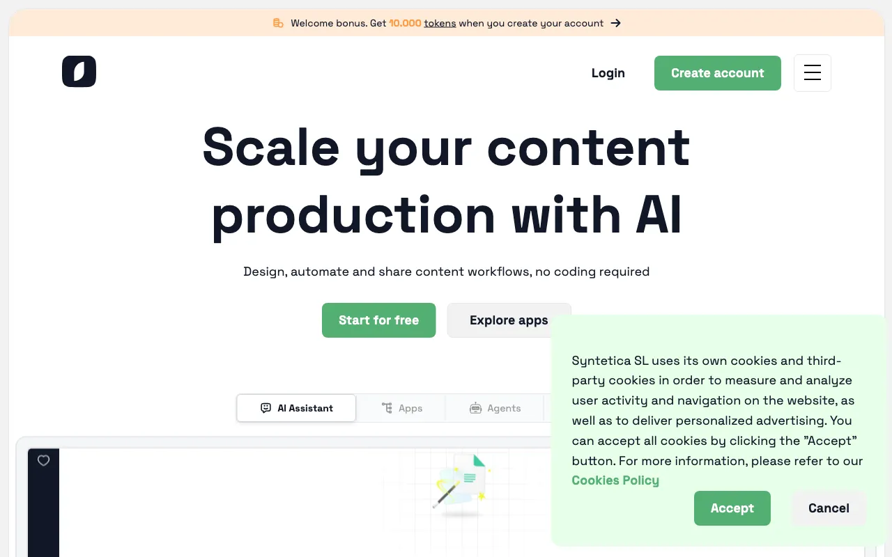 Syntetica.ai — preview screenshot