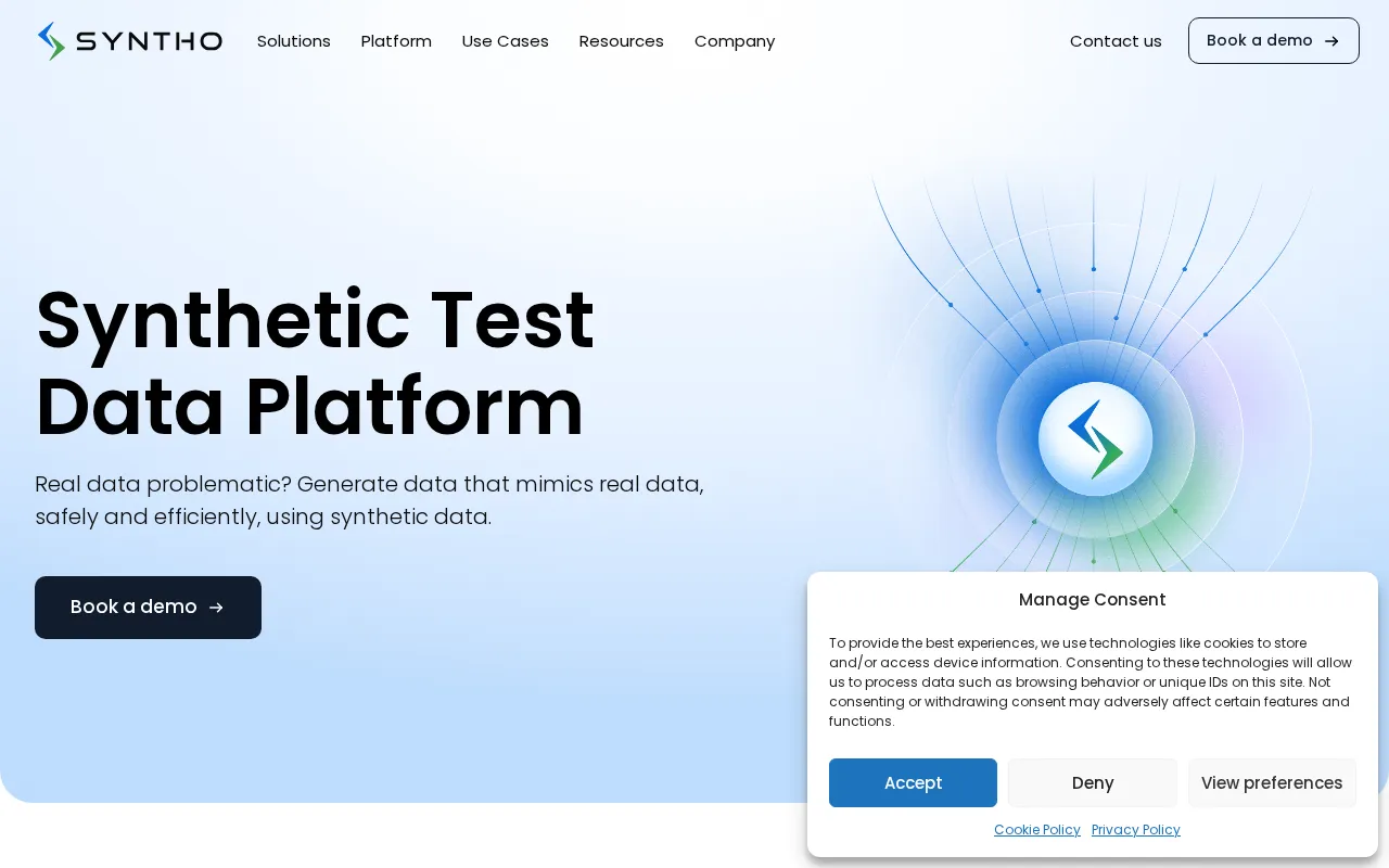 Synthetic data software — preview screenshot