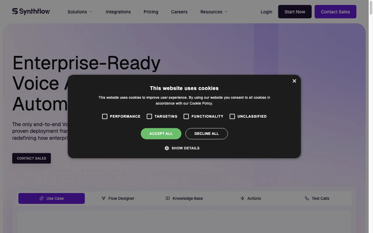 Synthflow AI — preview screenshot