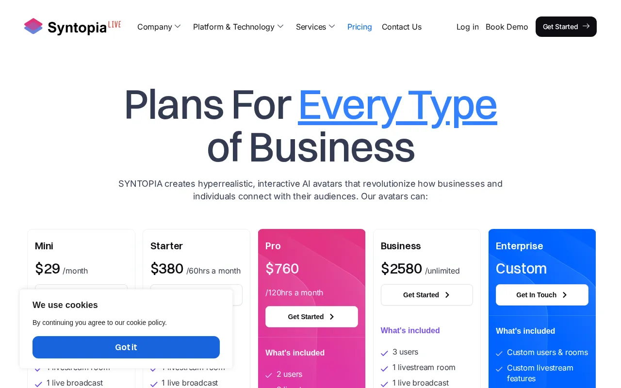 Syntopia — pricing page