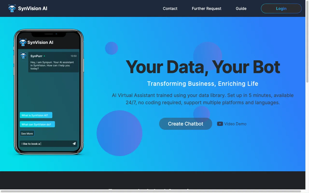 SynVisionAI Chatbot — preview screenshot