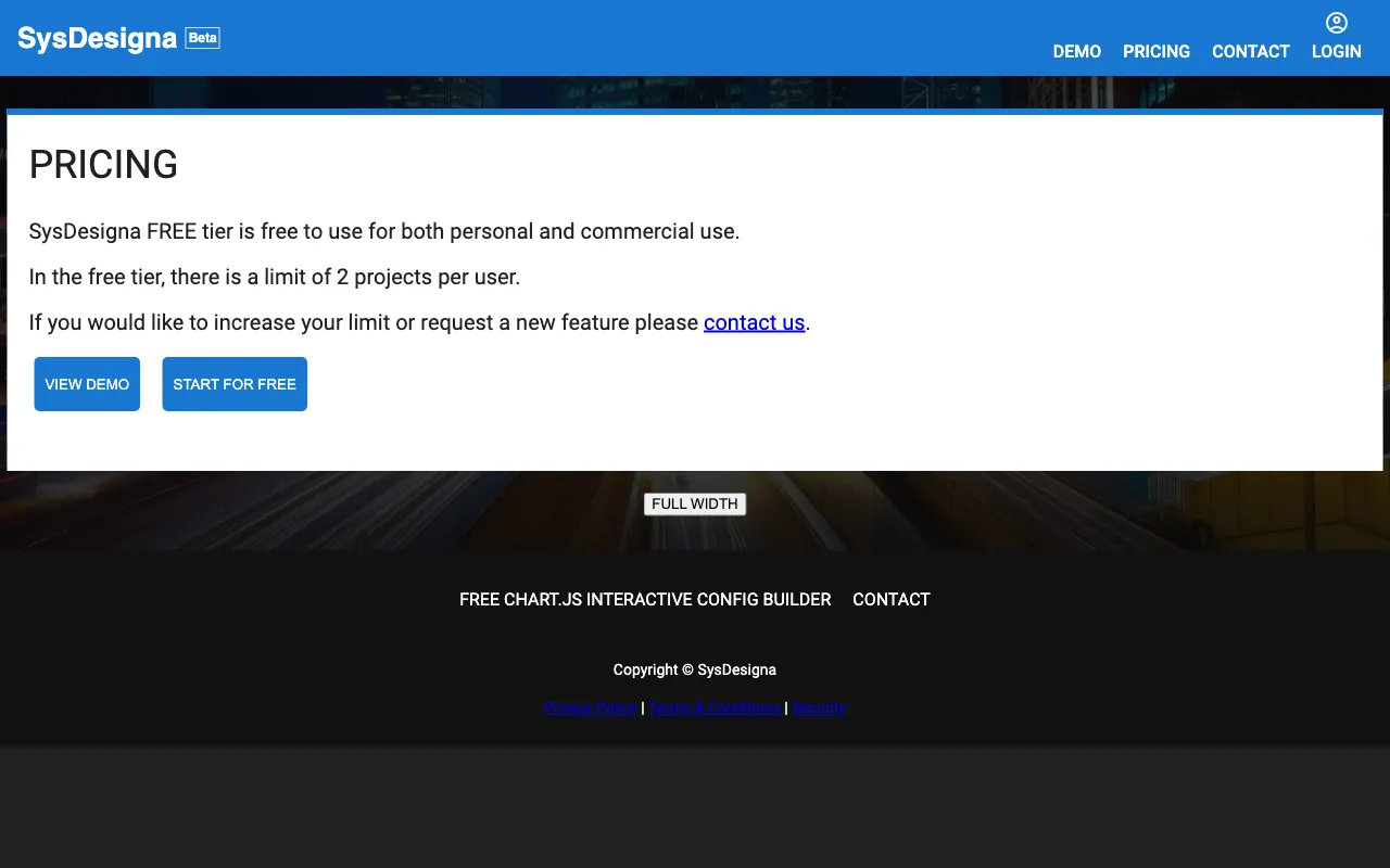 SysDesigna — pricing page