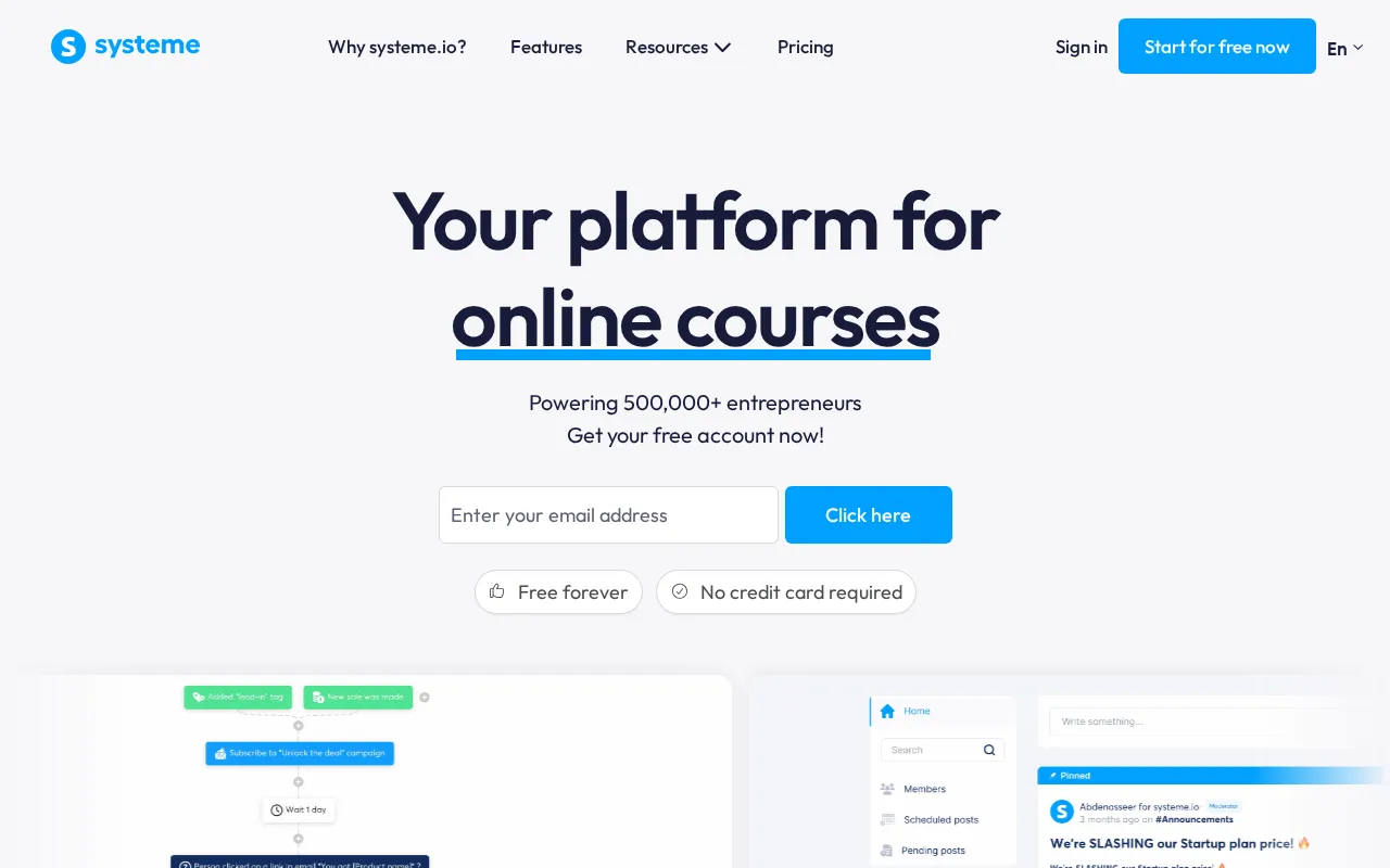Systeme.io — preview screenshot