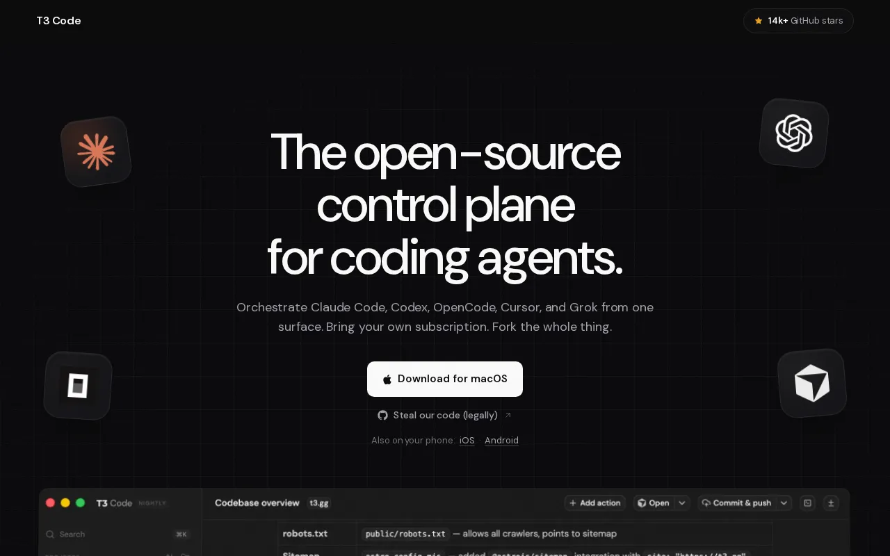 T3 Code — preview screenshot
