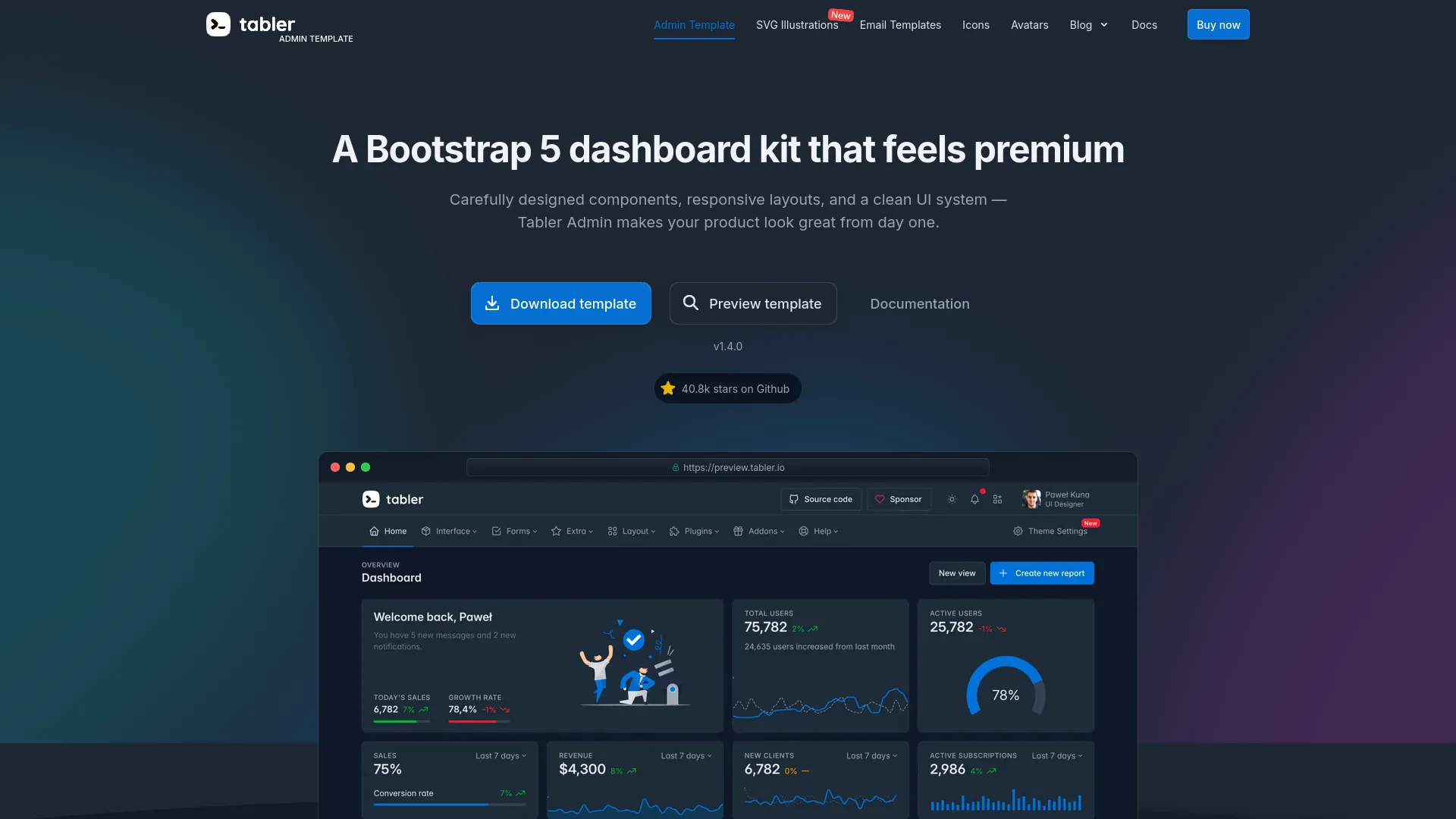 Tabler — preview screenshot