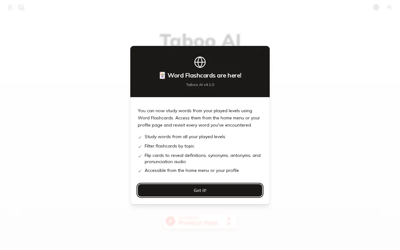 Taboo AI — preview screenshot