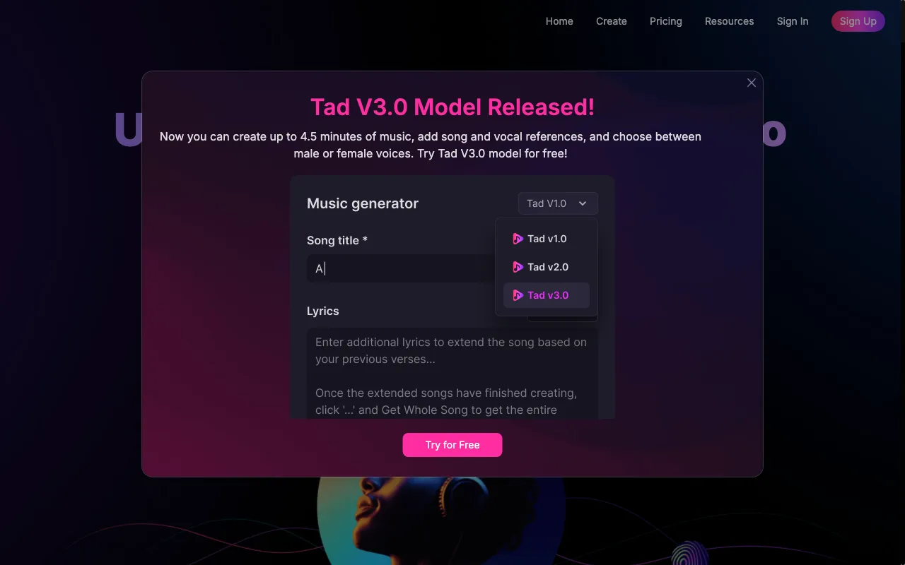 Tad AI — preview screenshot