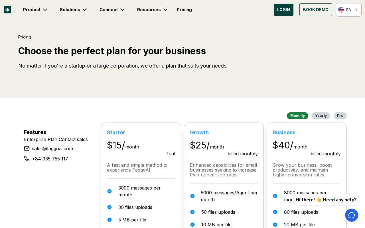 TaggoAI — pricing page