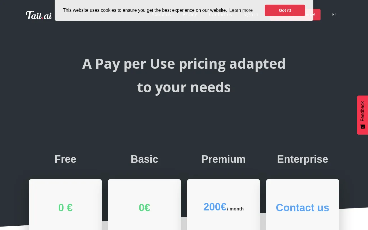 Tail.ai — pricing page