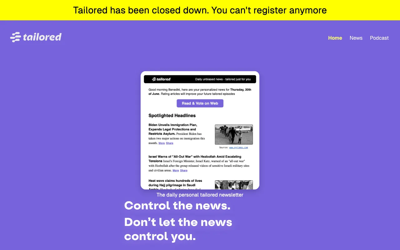 Tailored Pod — preview screenshot