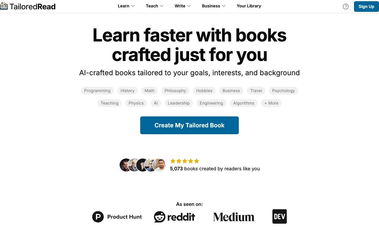 TailoredRead — preview screenshot