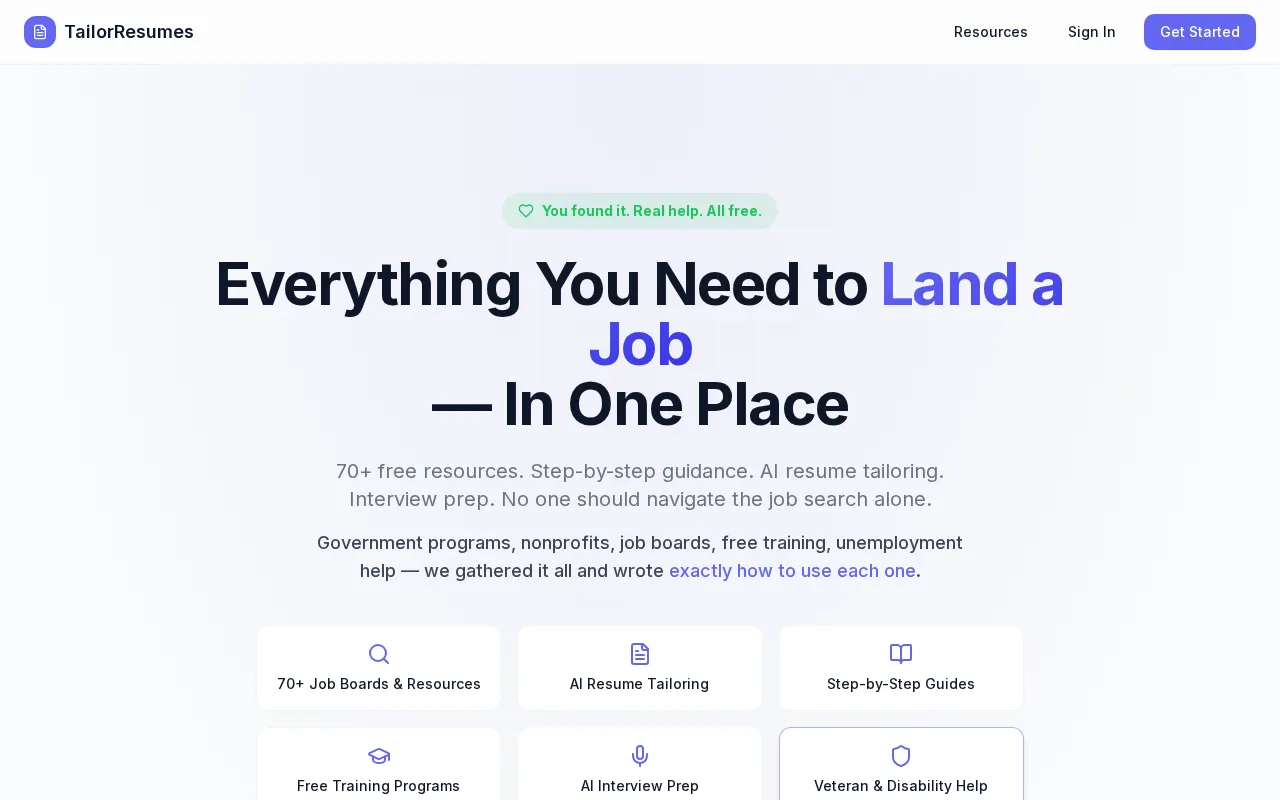 TailorResumes — preview screenshot