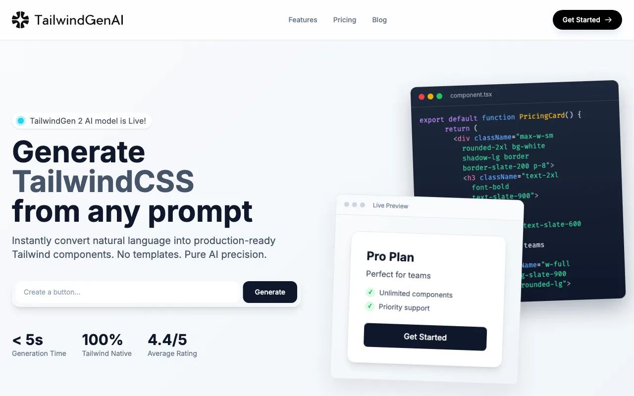 TailwindGenAI — preview screenshot