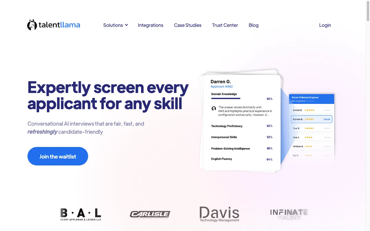 Talent Llama — preview screenshot