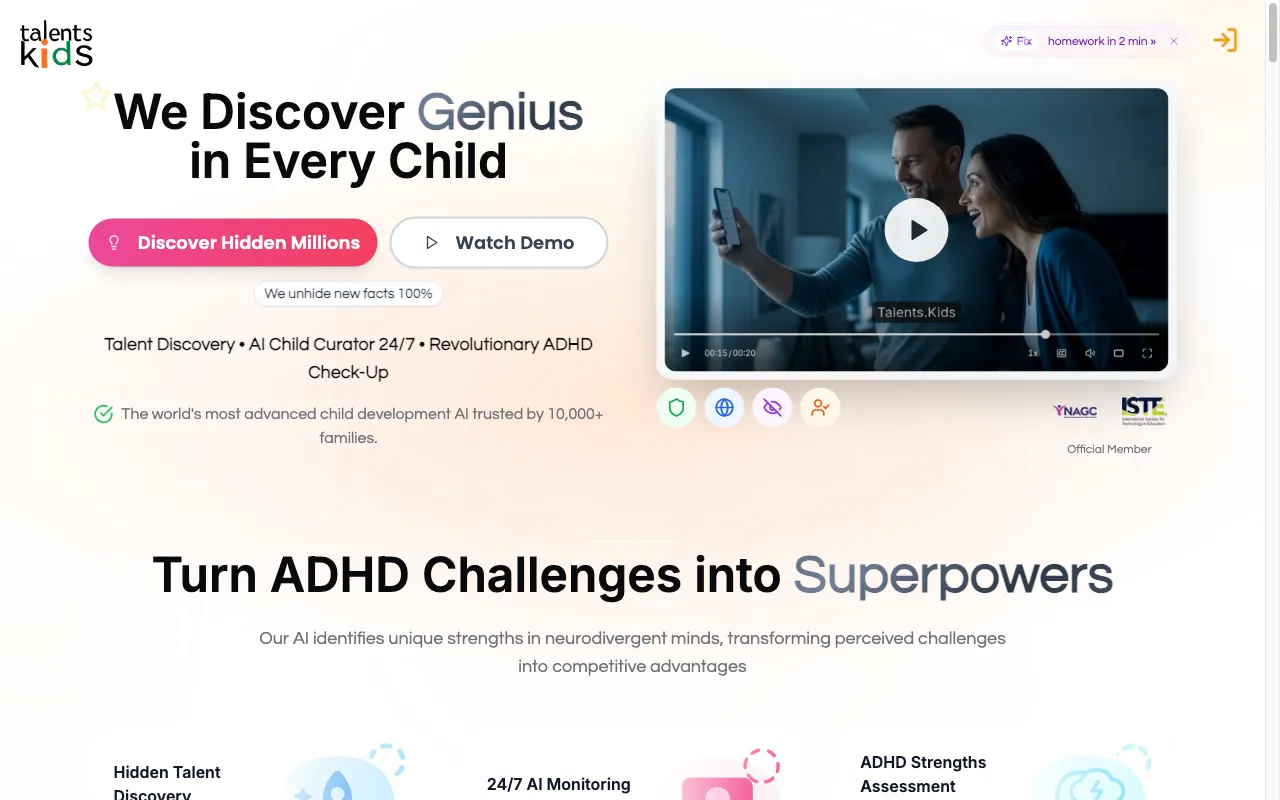 Talents.Kids — preview screenshot