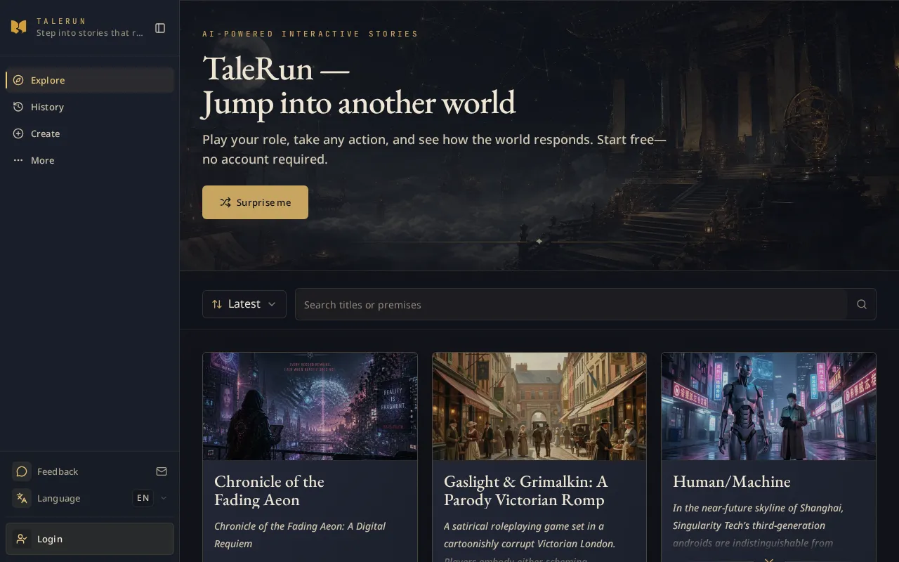 TaleRun — preview screenshot