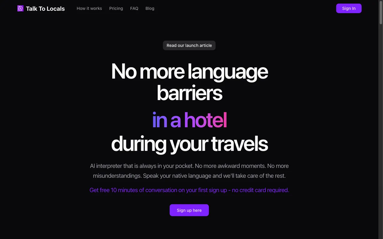Talk To Locals — preview screenshot