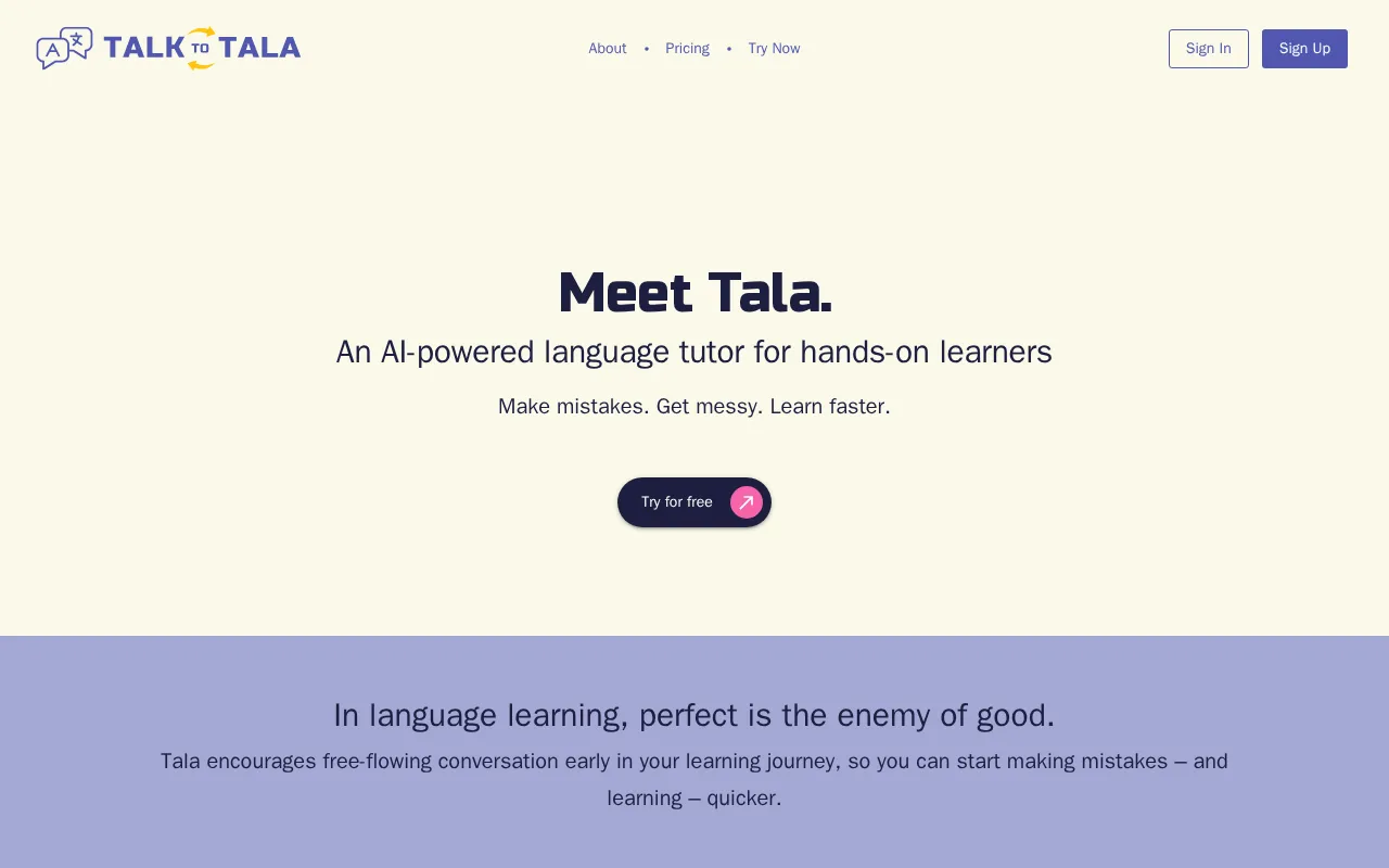 Talk to Tala — preview screenshot