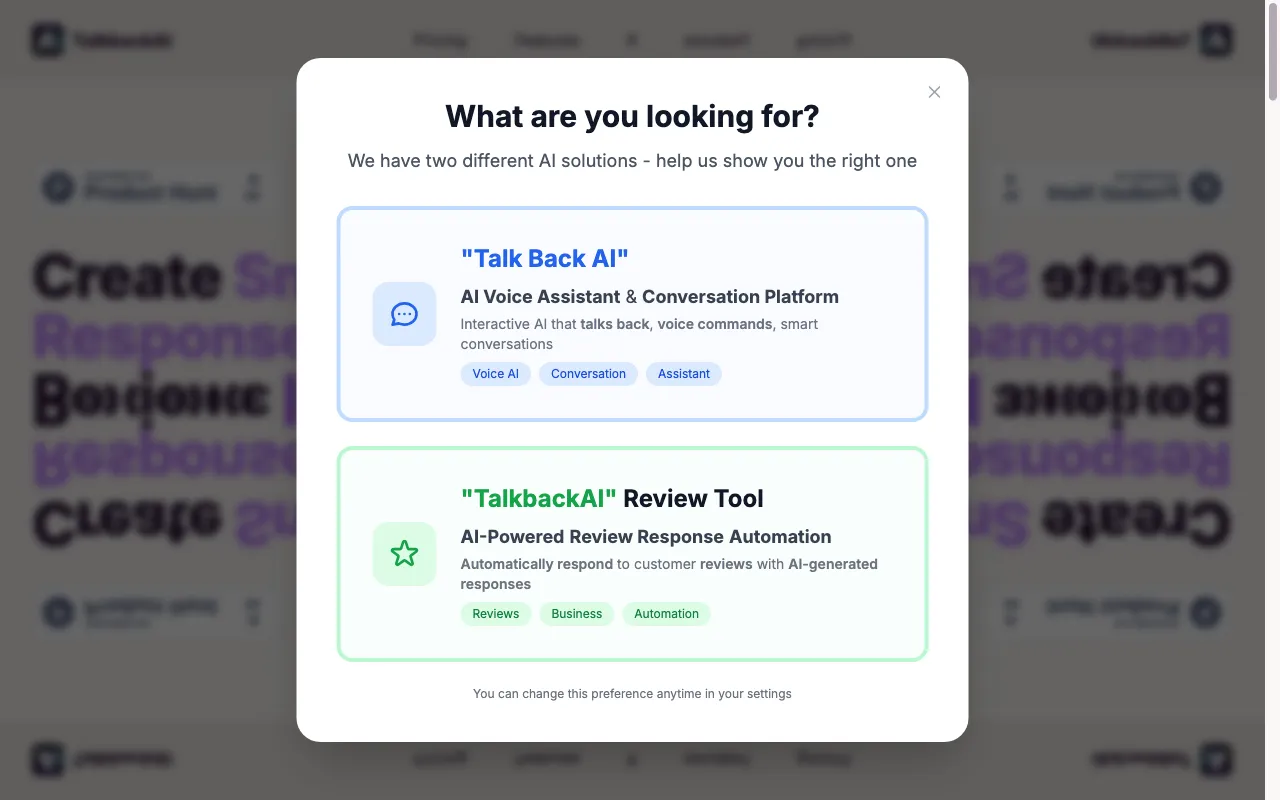 TalkbackAI — preview screenshot