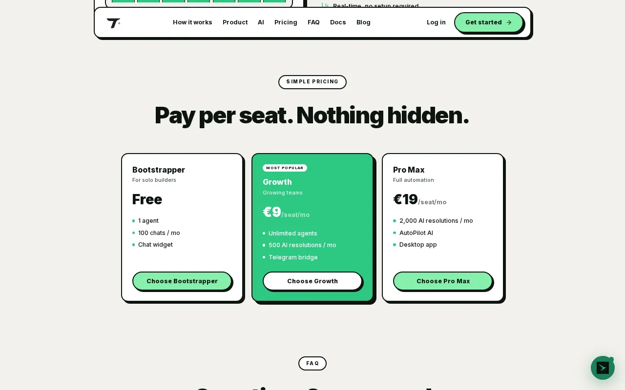 Talki — pricing page