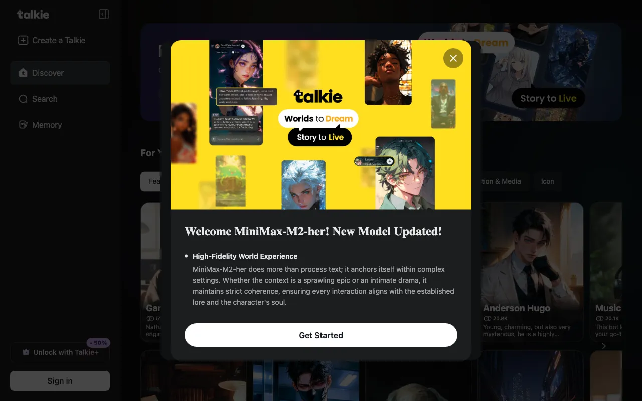 Talkie AI — preview screenshot