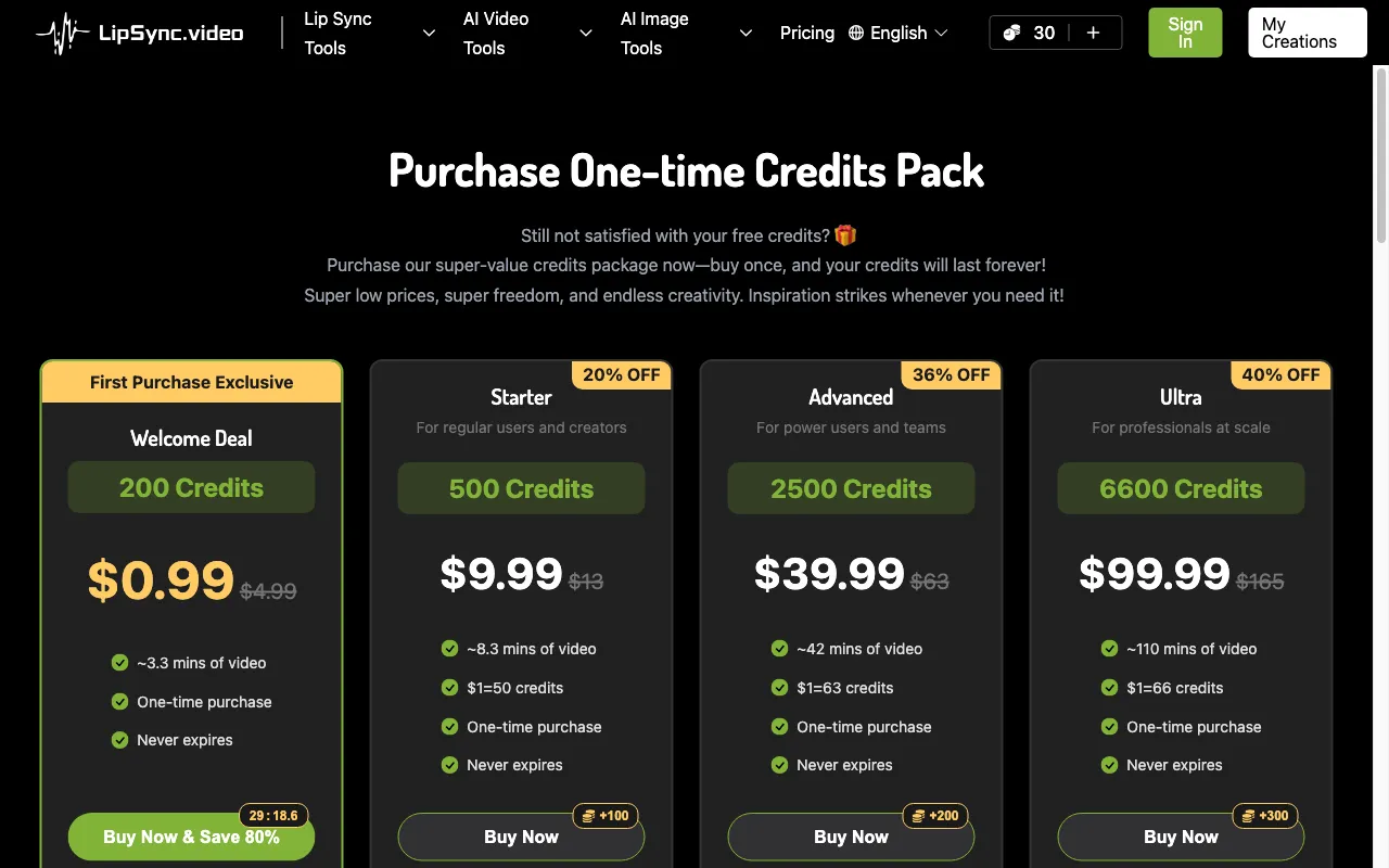 Talking Photo — pricing page