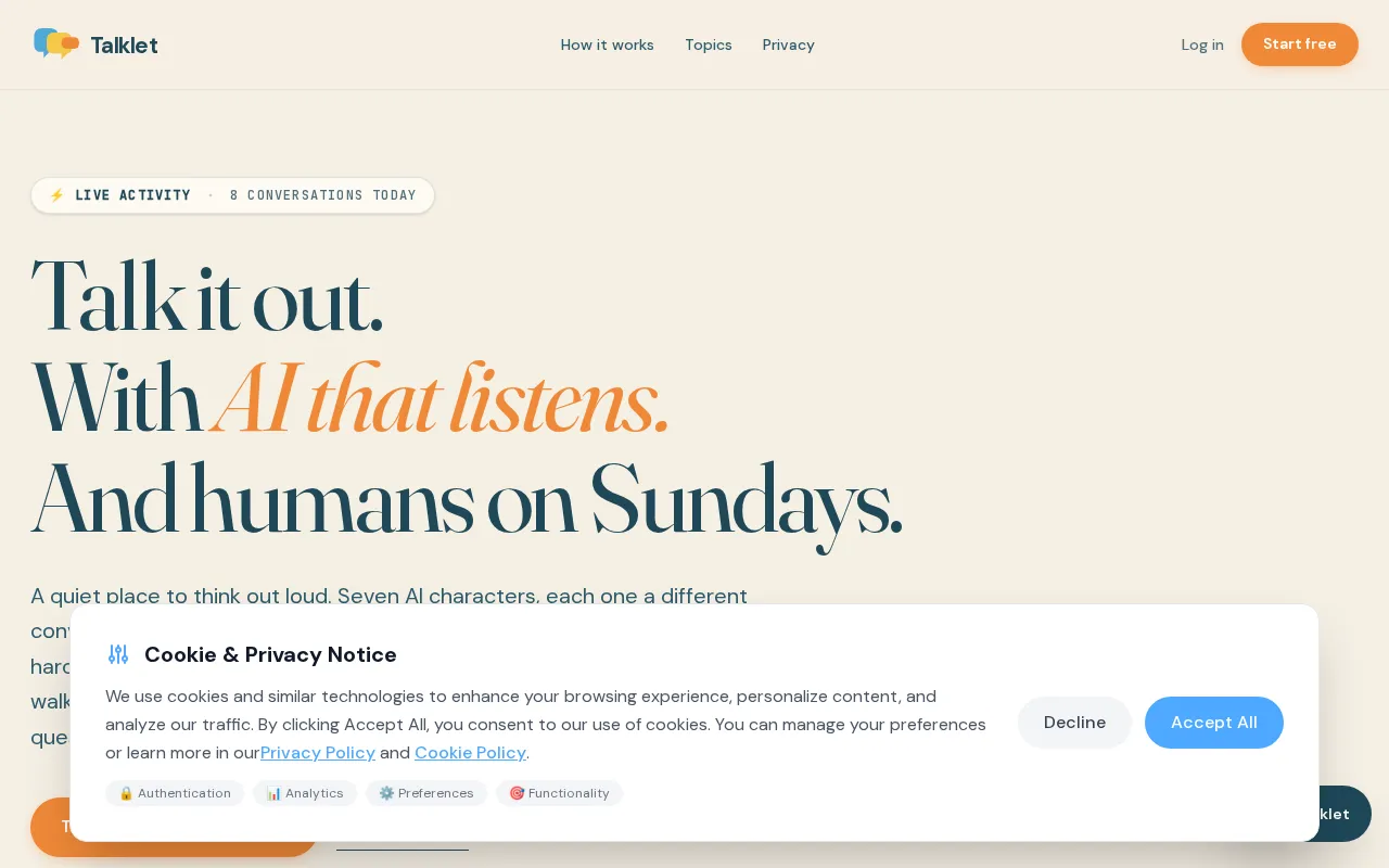 Talklet — preview screenshot