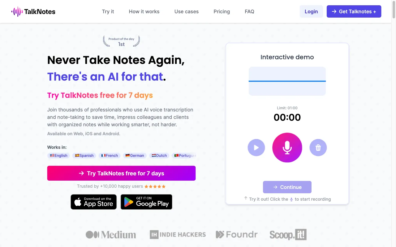 Talknotes — preview screenshot
