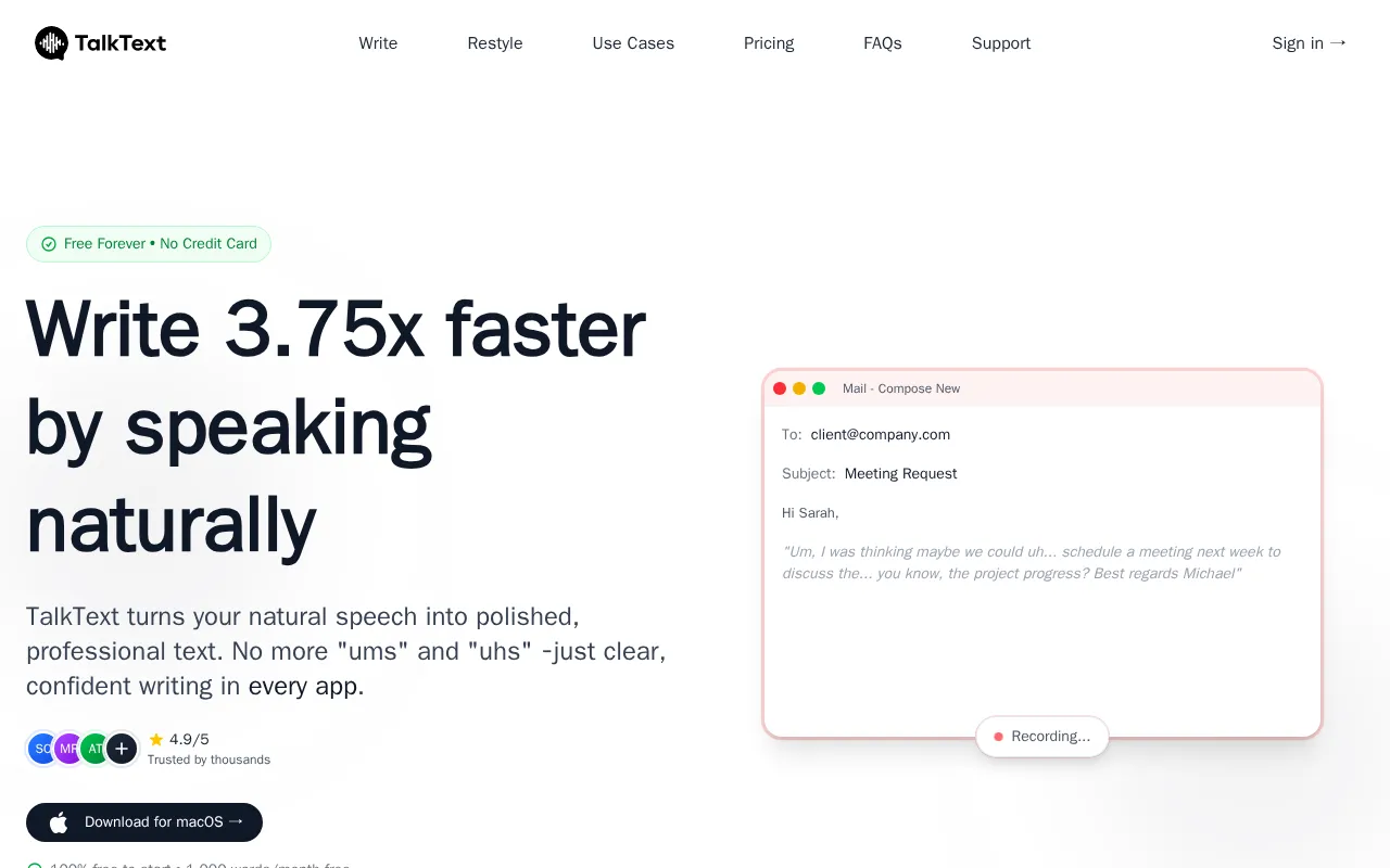 TalkText — preview screenshot