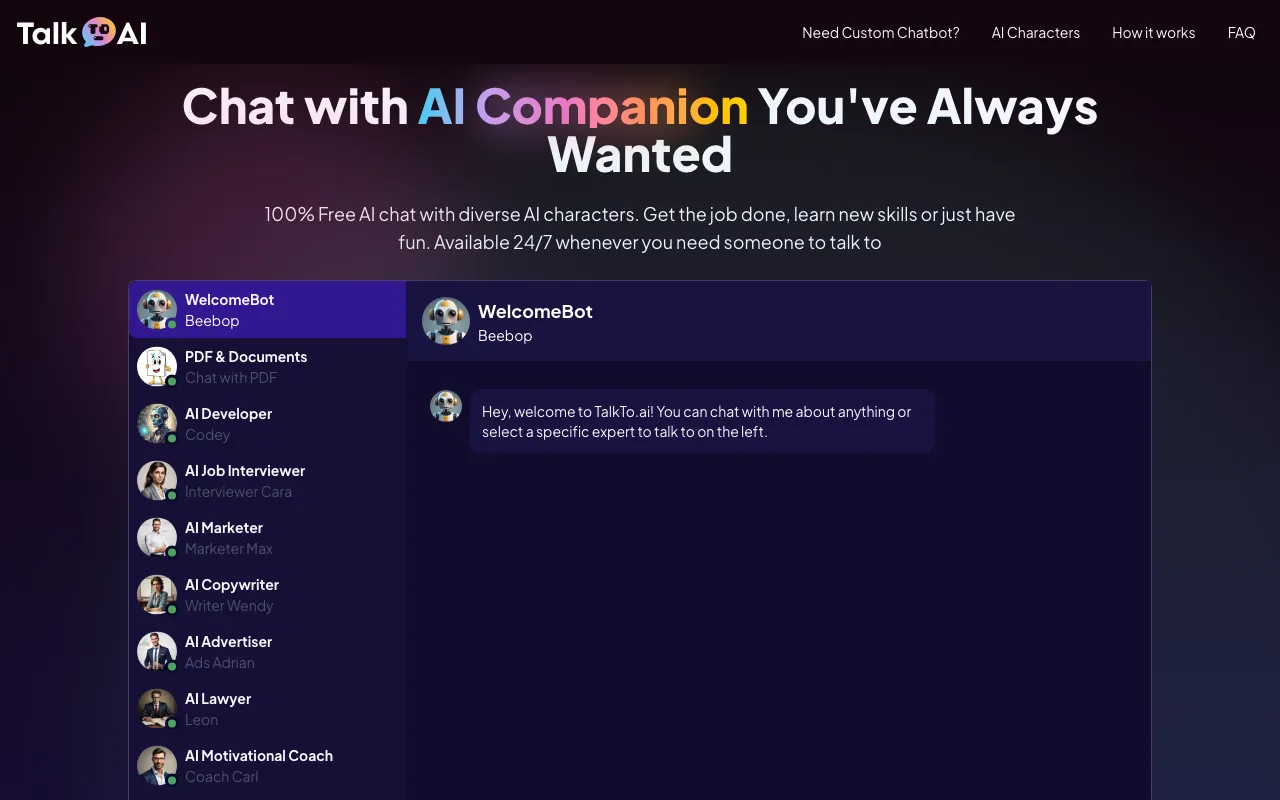 TalkTo AI — preview screenshot