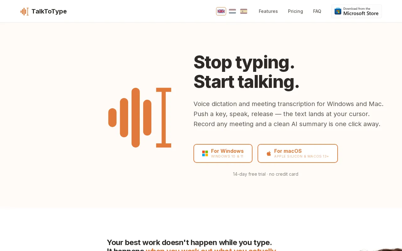 TalkToType — preview screenshot