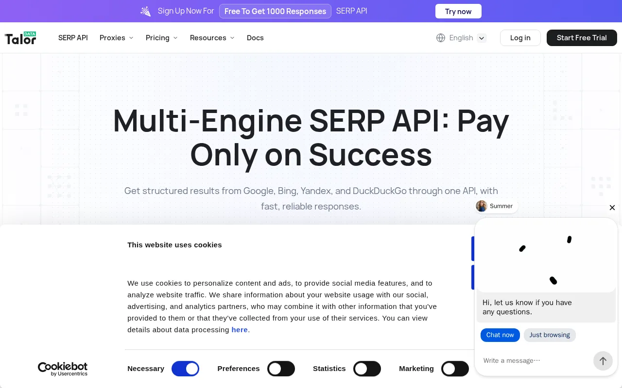 Talordata SERP API — preview screenshot