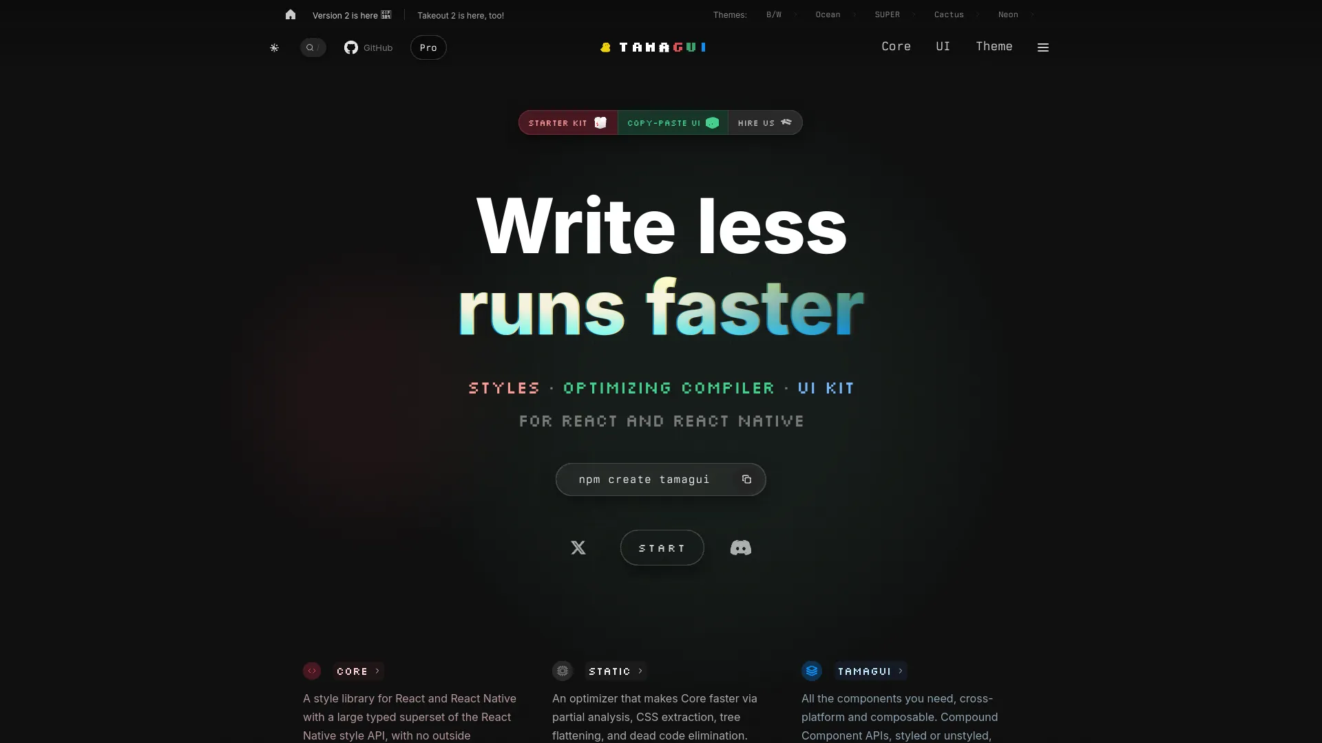 Tamagui — preview screenshot