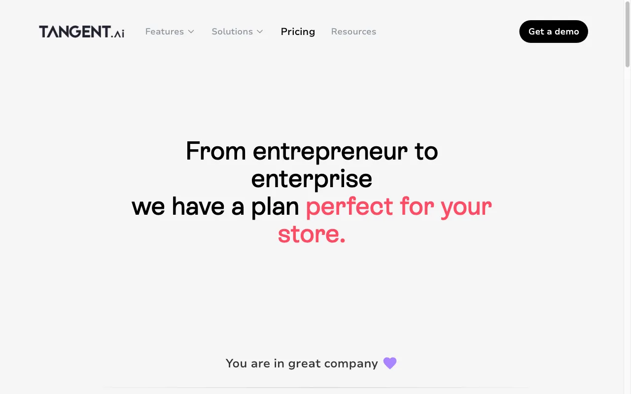 tangent.ai — pricing page