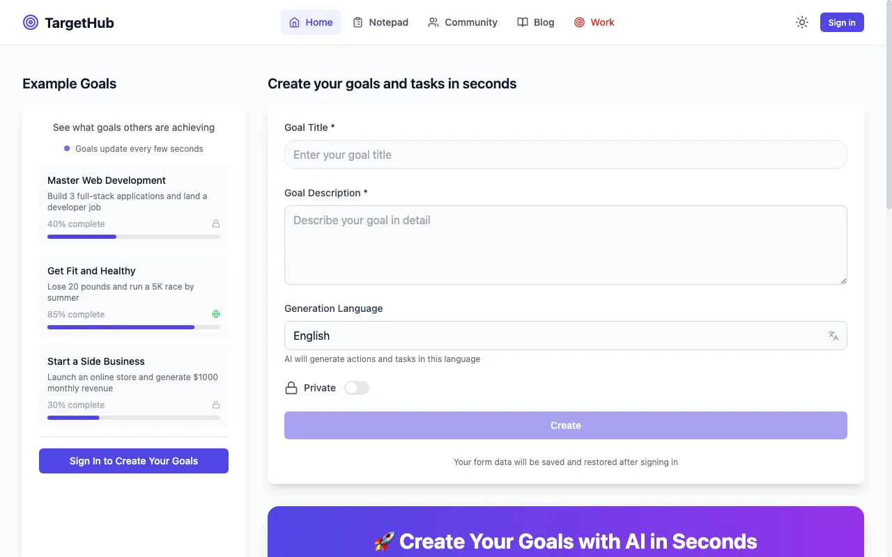 Targethub.ai — preview screenshot