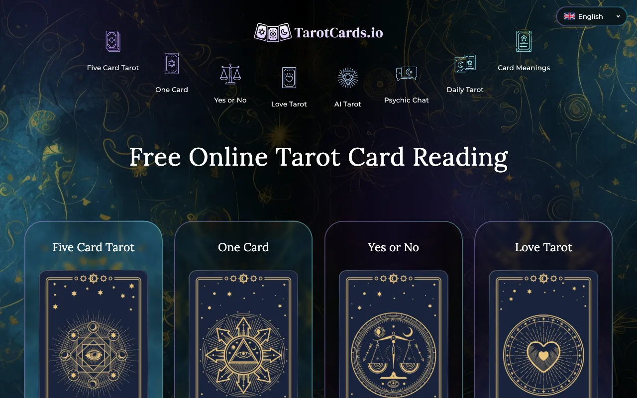 TarotCards.io — preview screenshot