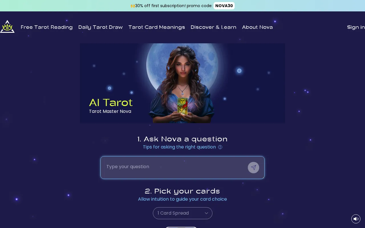 tarotnova.ai — preview screenshot