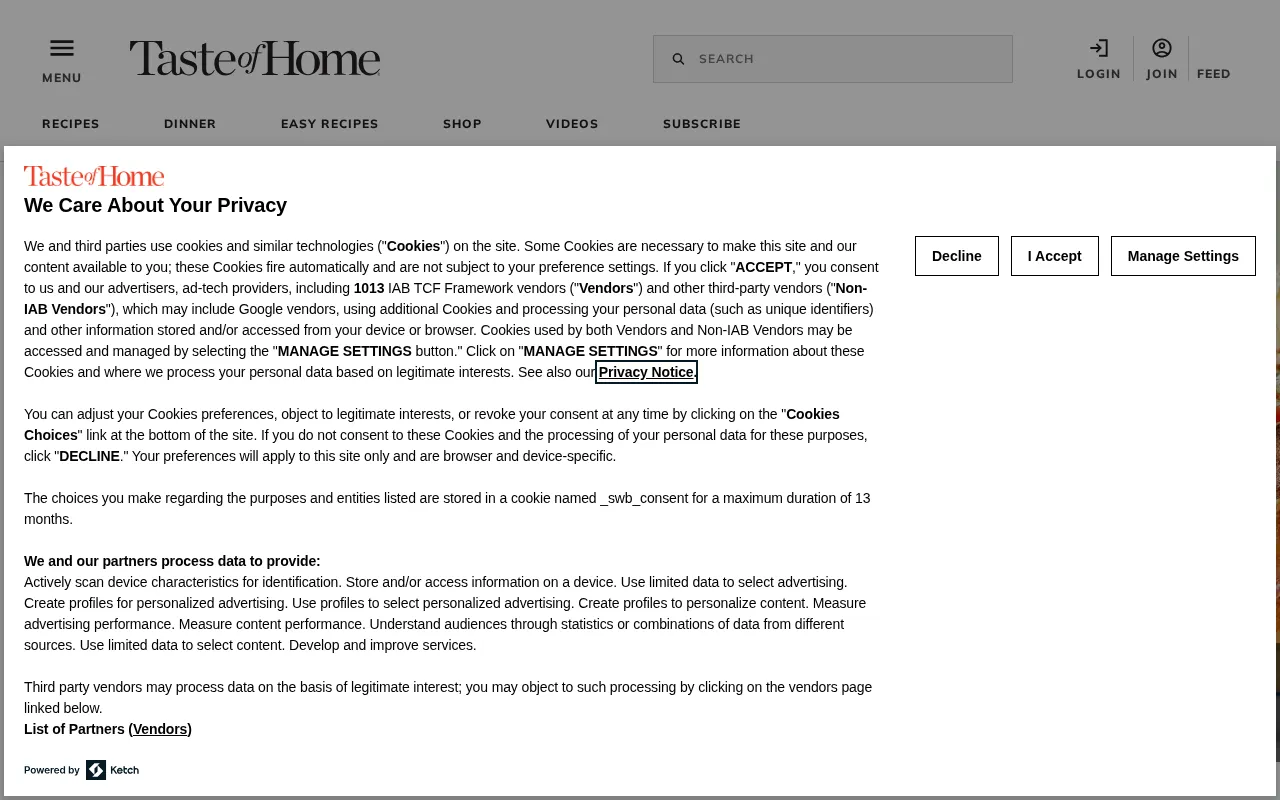 Taste of Home — preview screenshot