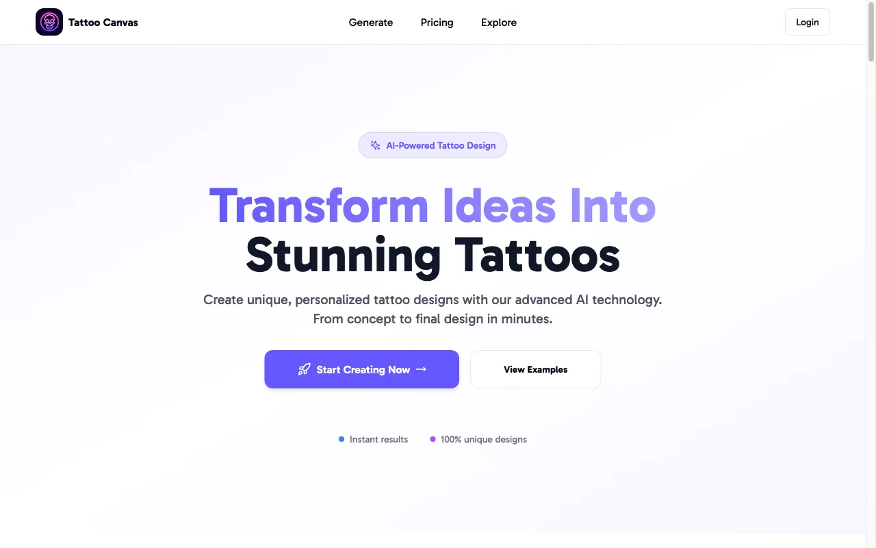 Tattoo Canvas — preview screenshot