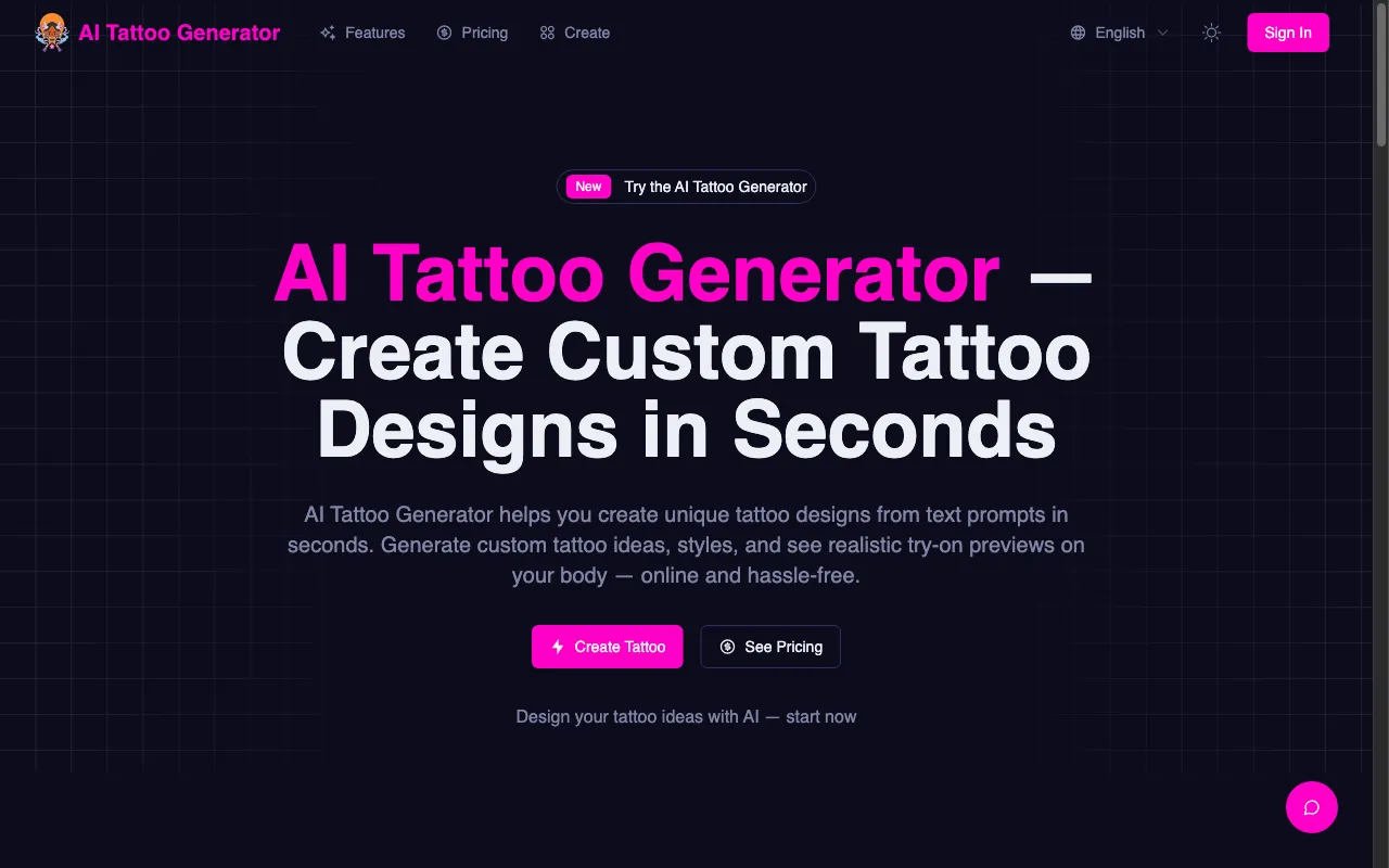 AI Tattoo Generator — preview screenshot