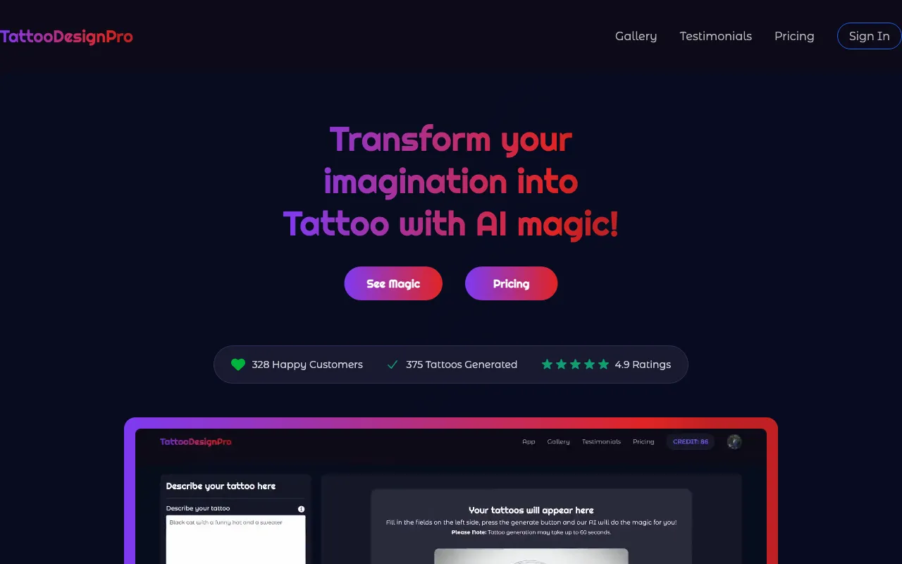 TattooDesignPro — preview screenshot