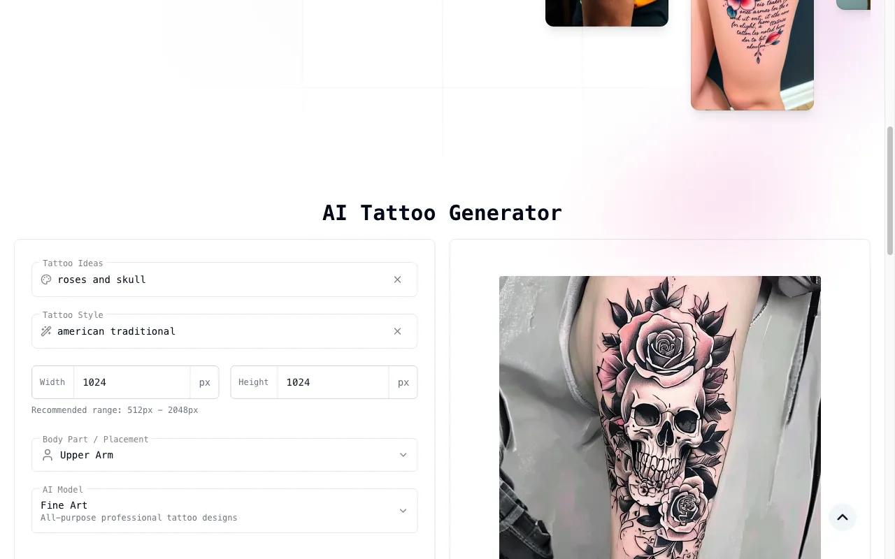 TattooGen — preview screenshot