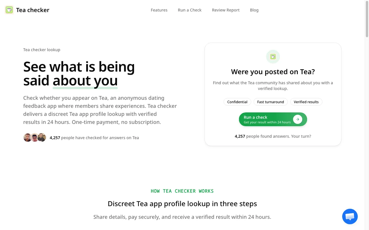 Tea checker — preview screenshot