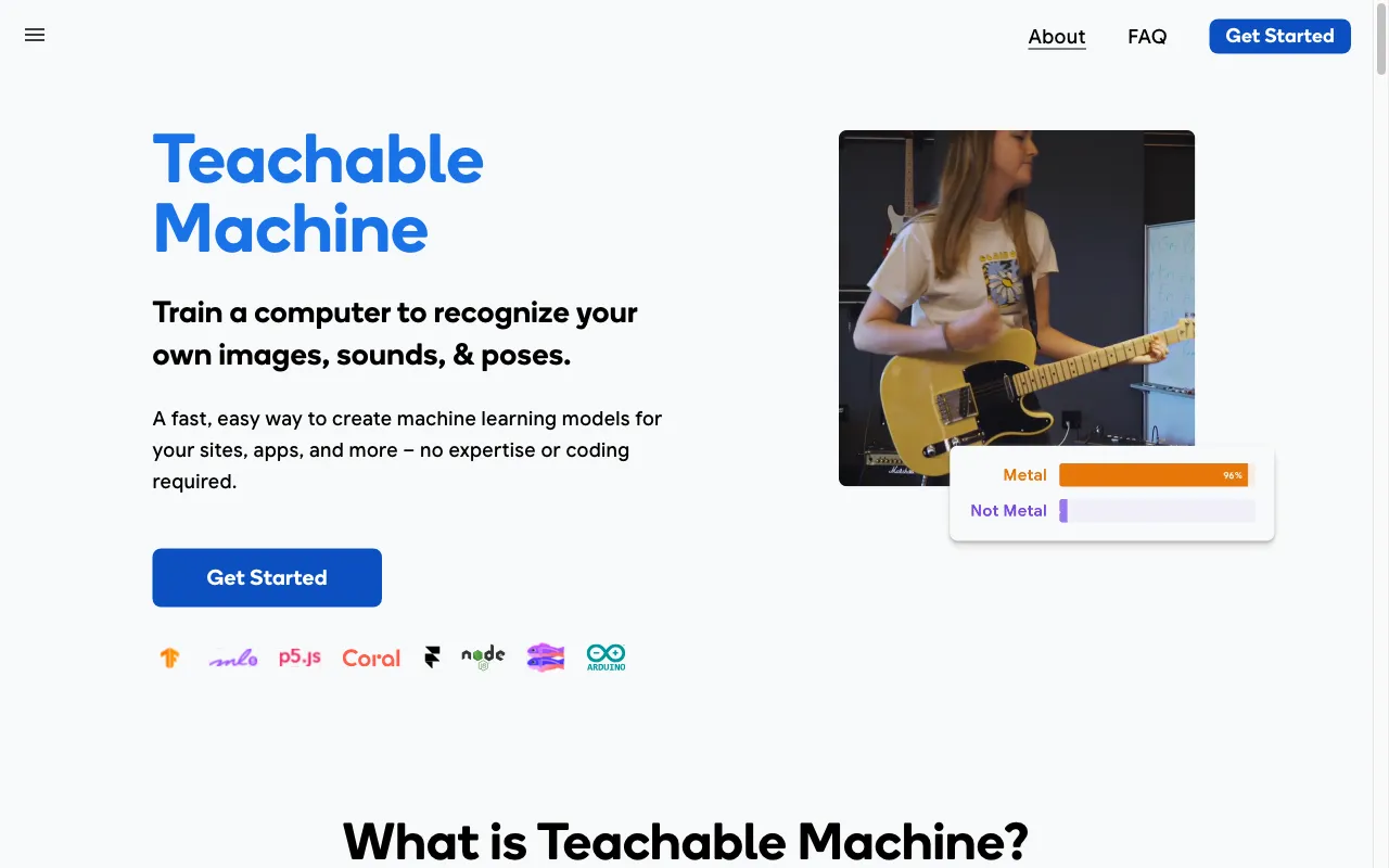 Teachable Machine — preview screenshot