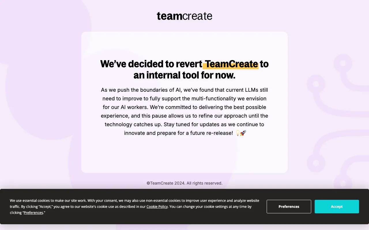 TeamCreate.ai — preview screenshot