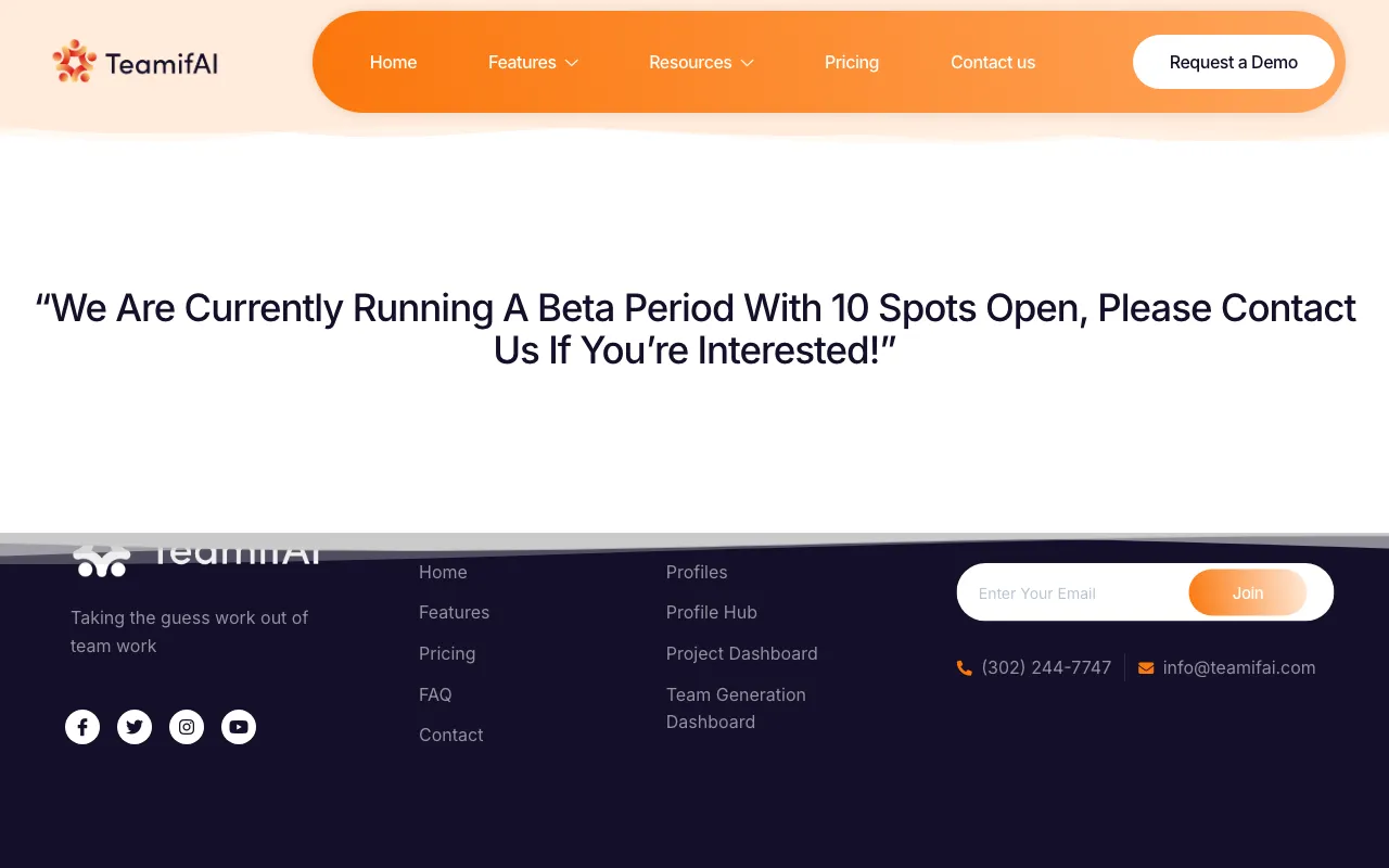 TeamifAI — pricing page