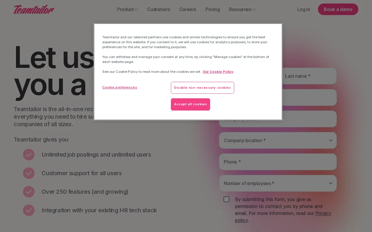 Teamtailor — pricing page